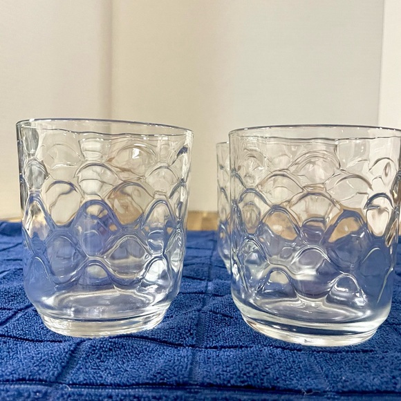 Vintage Libbey Bubbles Urban PolkaDot Thumbprint Clear Glass Old Fashioned Rocks - Picture 2 of 10